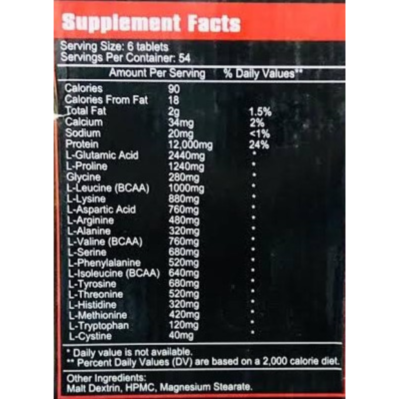 Amino Hardcore 325 Tablets By Mega Sports - Image 2