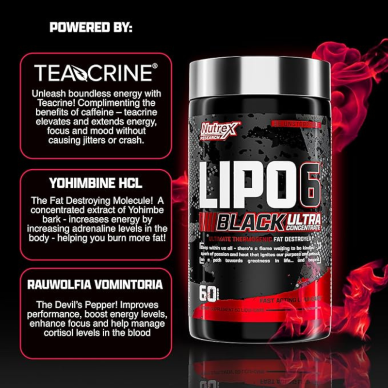 Lipo6 Black 60 Black Capsules By Nutrex Research - Image 4