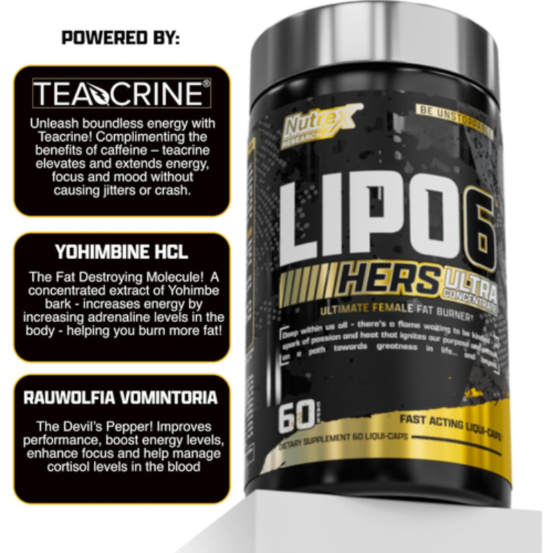 Lipo6 Black Hers 60 Capsules By Nutrex Research - Image 4