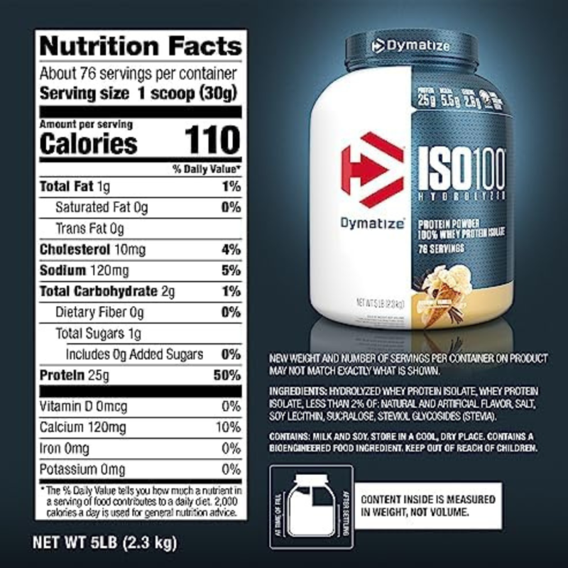 Iso100 Hydrolyzed Whey Protein 5lbs By Dymatize - Image 2