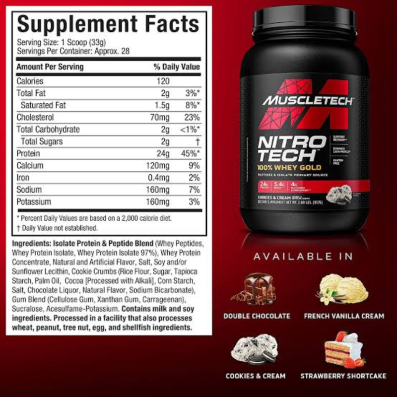 NitroTech Whey Gold 2lbs By MuscleTech - Image 2