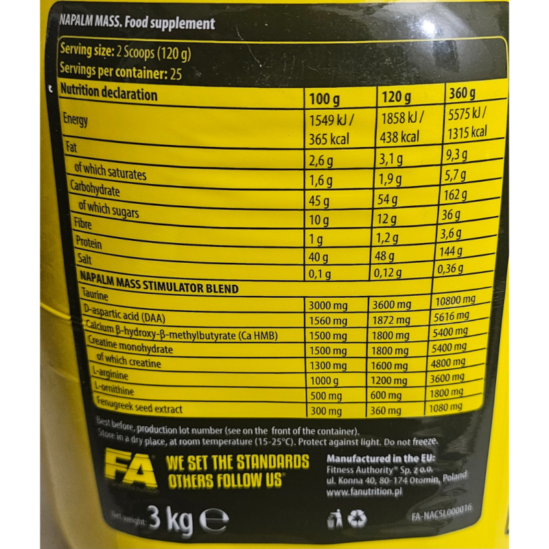 Napalm Mass 3kg By Fitness Authority - Image 2