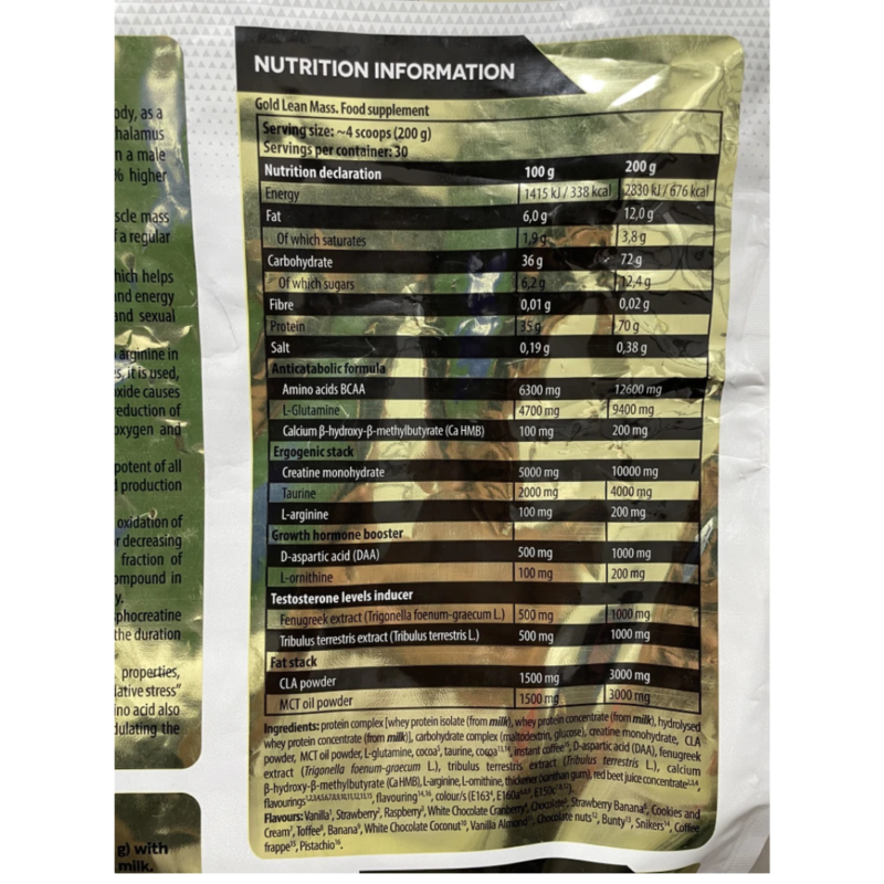 Gold Lean Mass 6kg By Kevin Levrone Signature Series - Image 3