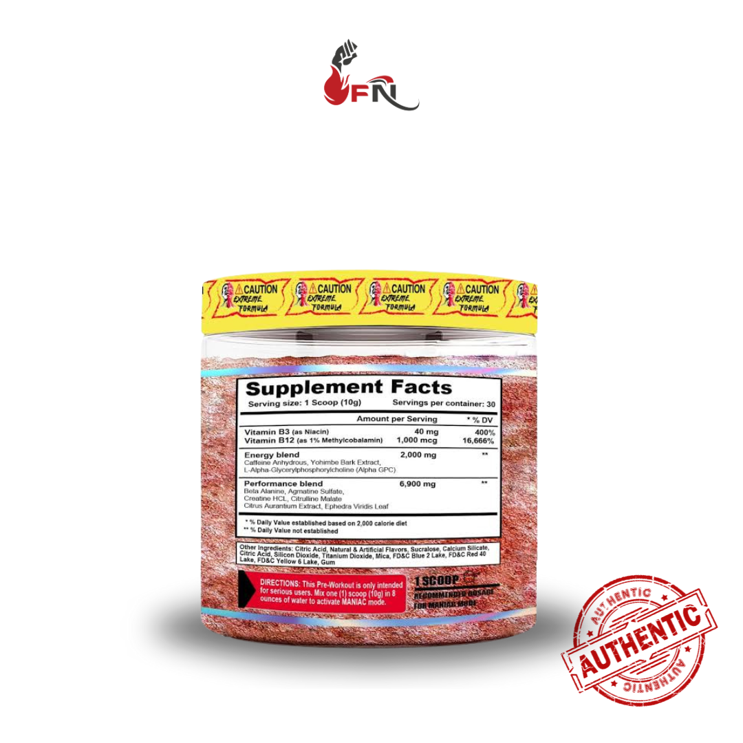Maniac Extreme Pre Workout 30 Servings By Terror Labz - Image 2