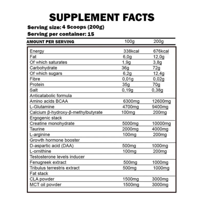 Gold Lean Mass 3kg By Kevin Levrone Signature Series - Image 2