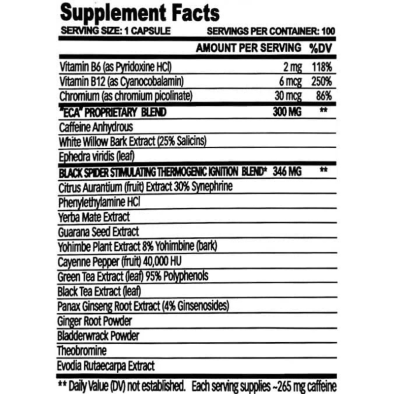Black Spider 100 Capsules By Cloma Pharma - Image 2