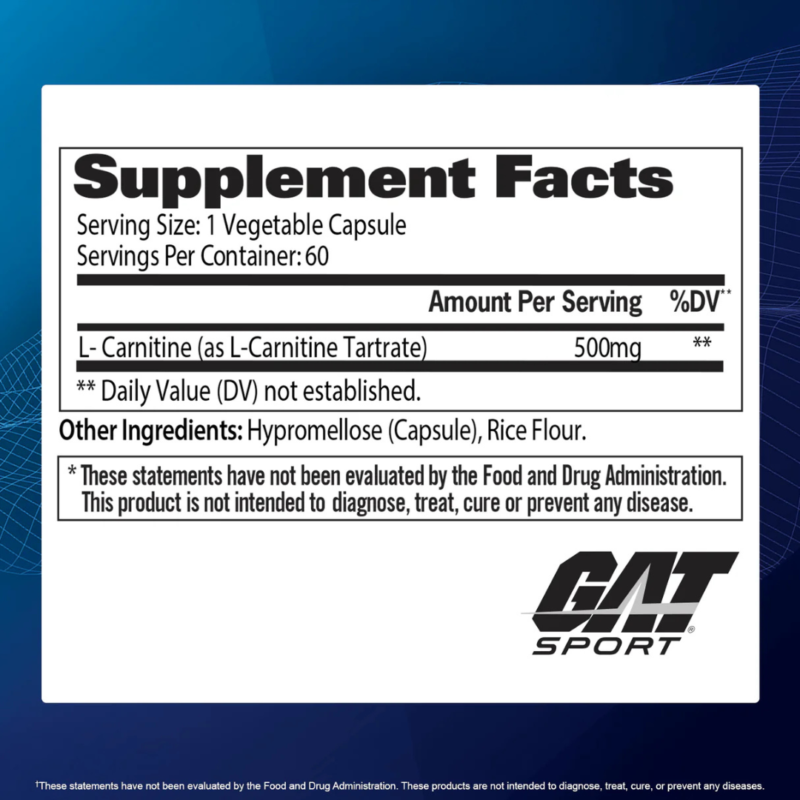 L-Carnitine 60 Capsules By Gat Sport - Image 5