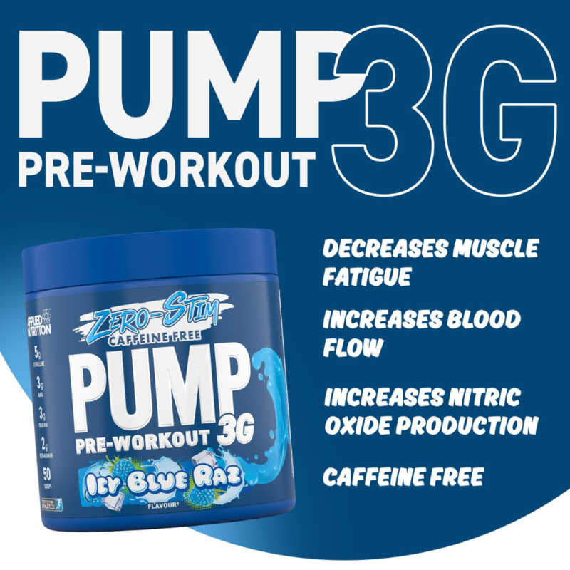 Pump 3G Zero Stim Caffeine Free Pre-Workout 375g By Applied Nutrition - Image 3