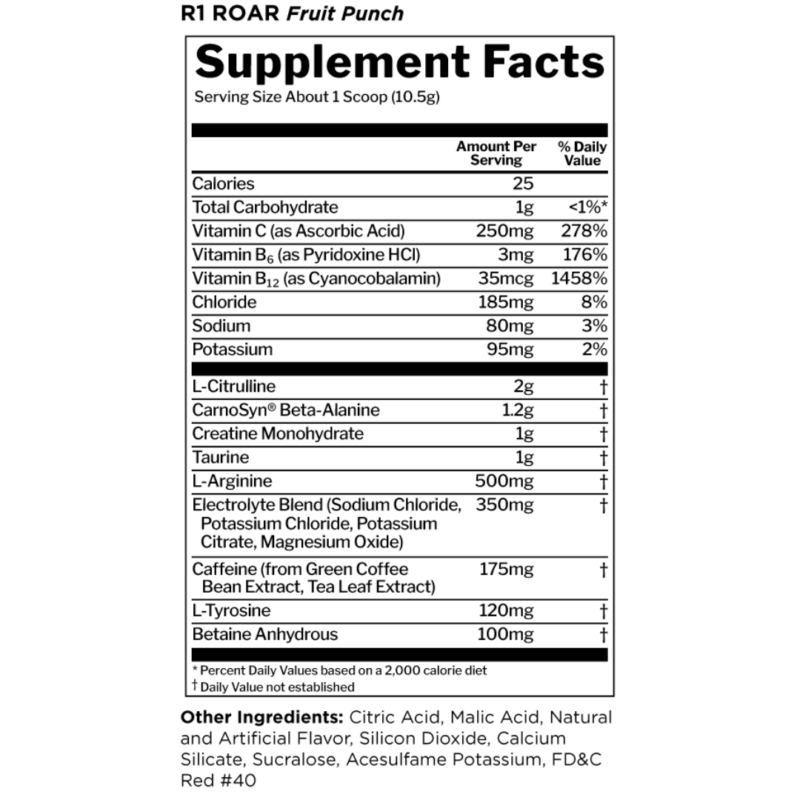 Roar Pre Workout 30 Servings By Rule1 Proteins - Image 2