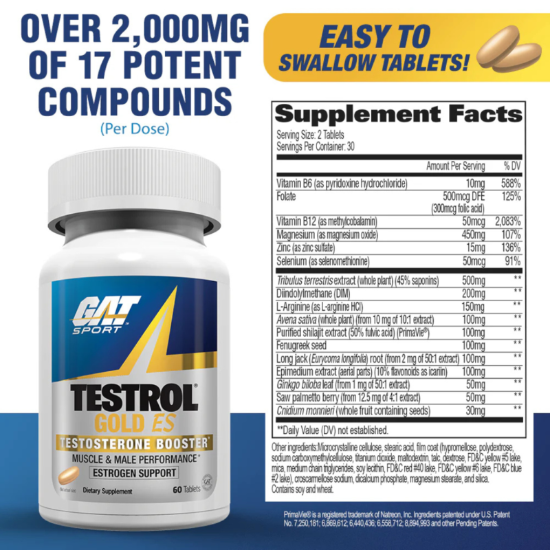 Testrol Gold Es 60 Tablets By Gat Sports - Image 3