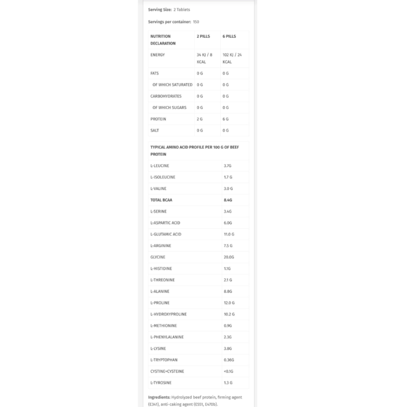Gold Beef Amino 300 Tablets By Kevin Levrone Signature Series - Image 2