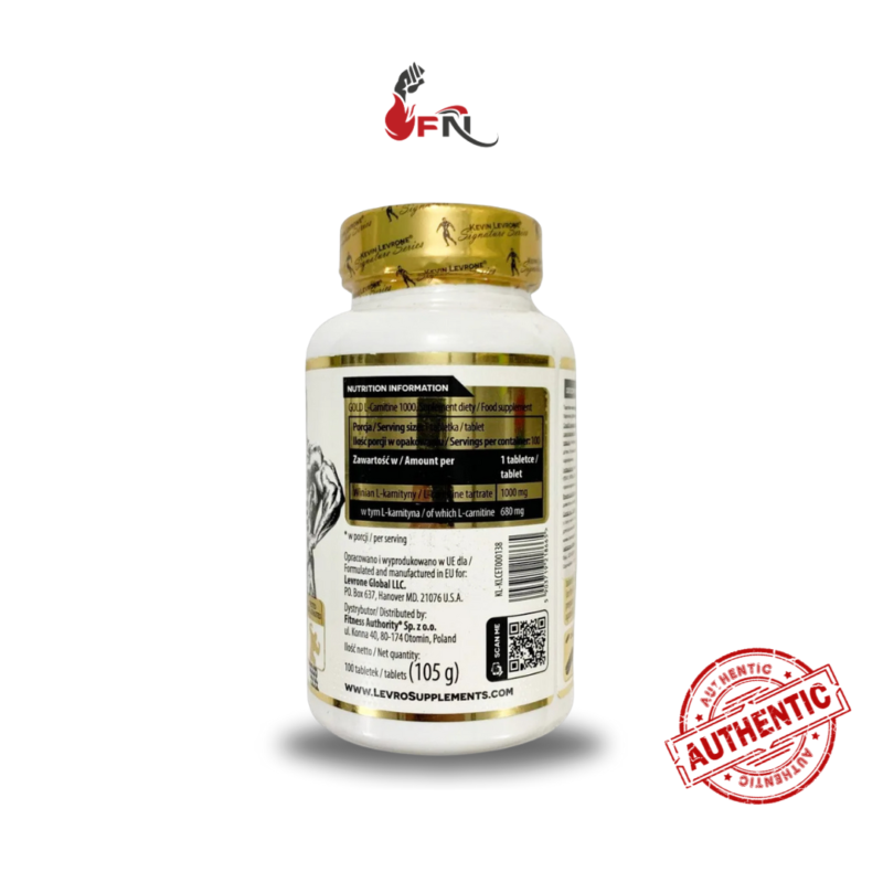 Gold L-Carnitine 1000 100 Tablets By Kevin Levrone Signature Series - Image 2