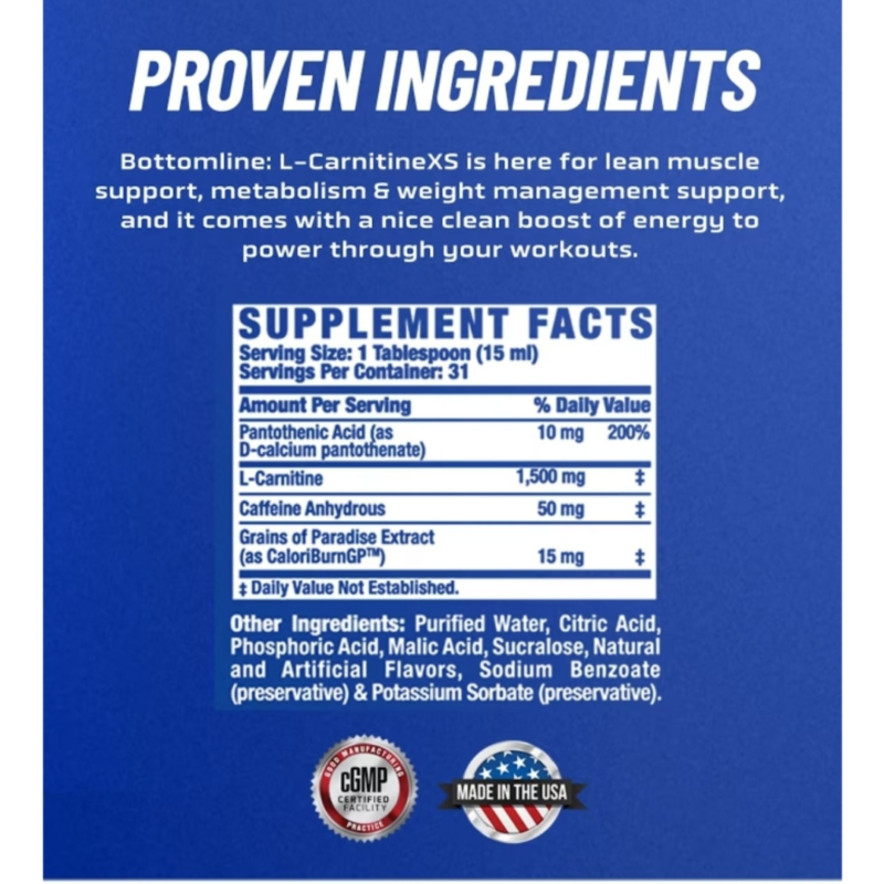 L-Carnitine Xs + Energy Liquid 31 Servings By Ronnie Coleman Signature Series - Image 2