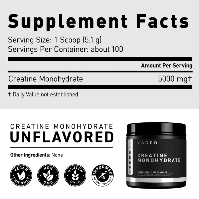 Creatine Monohydrate Powder 500G By Kaged Muscle - Image 2