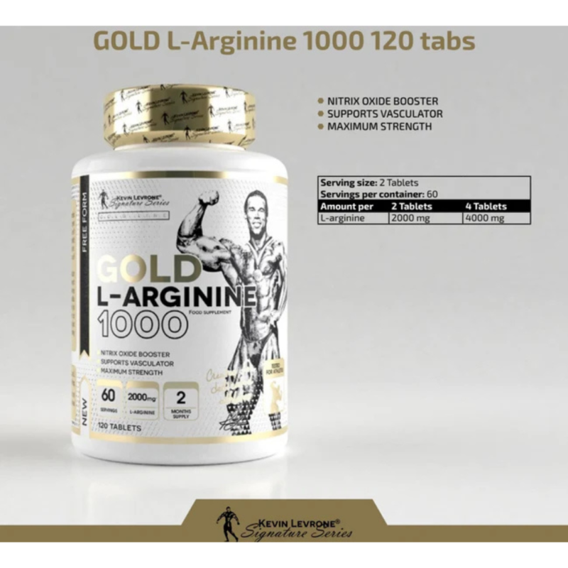Gold L-Arginine 1000 120 Tablets By Kevin Levrone Signature Series - Image 2