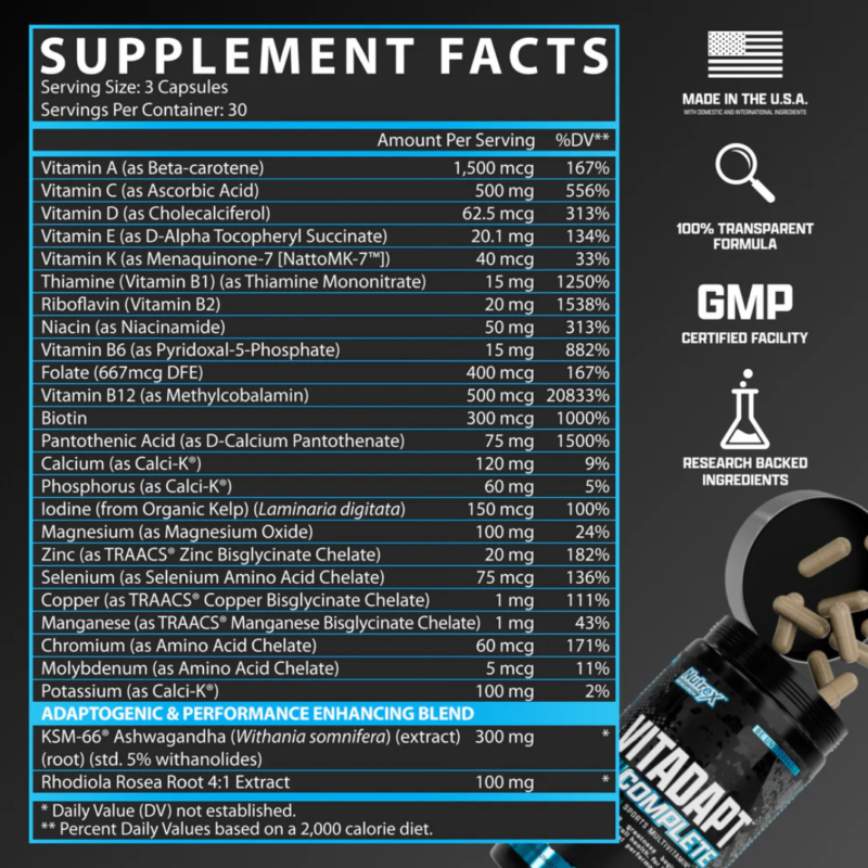 Vitadapt 90 Tablets By Nutrex Research - Image 4